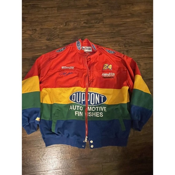 Chase Other - Vintage Chase Dupont Authentics NASCAR Jeff Gordon Rainbow Racing Jacket Sz XXL